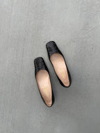 Vintage Chanel Leather Square Toe Kitten Heels