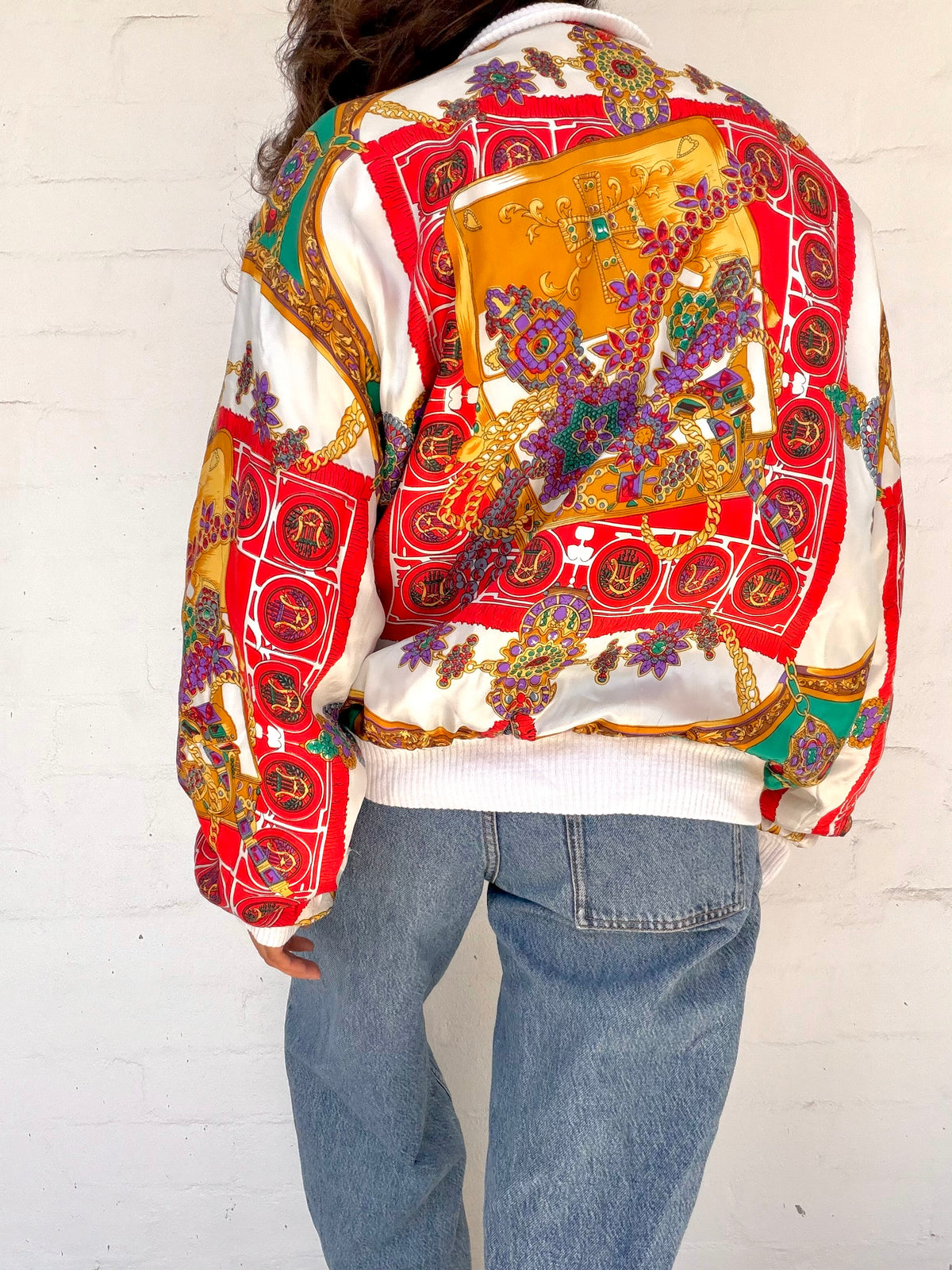 Vintage Printed Bomber Jacket