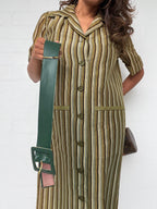 Vintage Miss Dior Striped Shirt Dress with Matching Belt