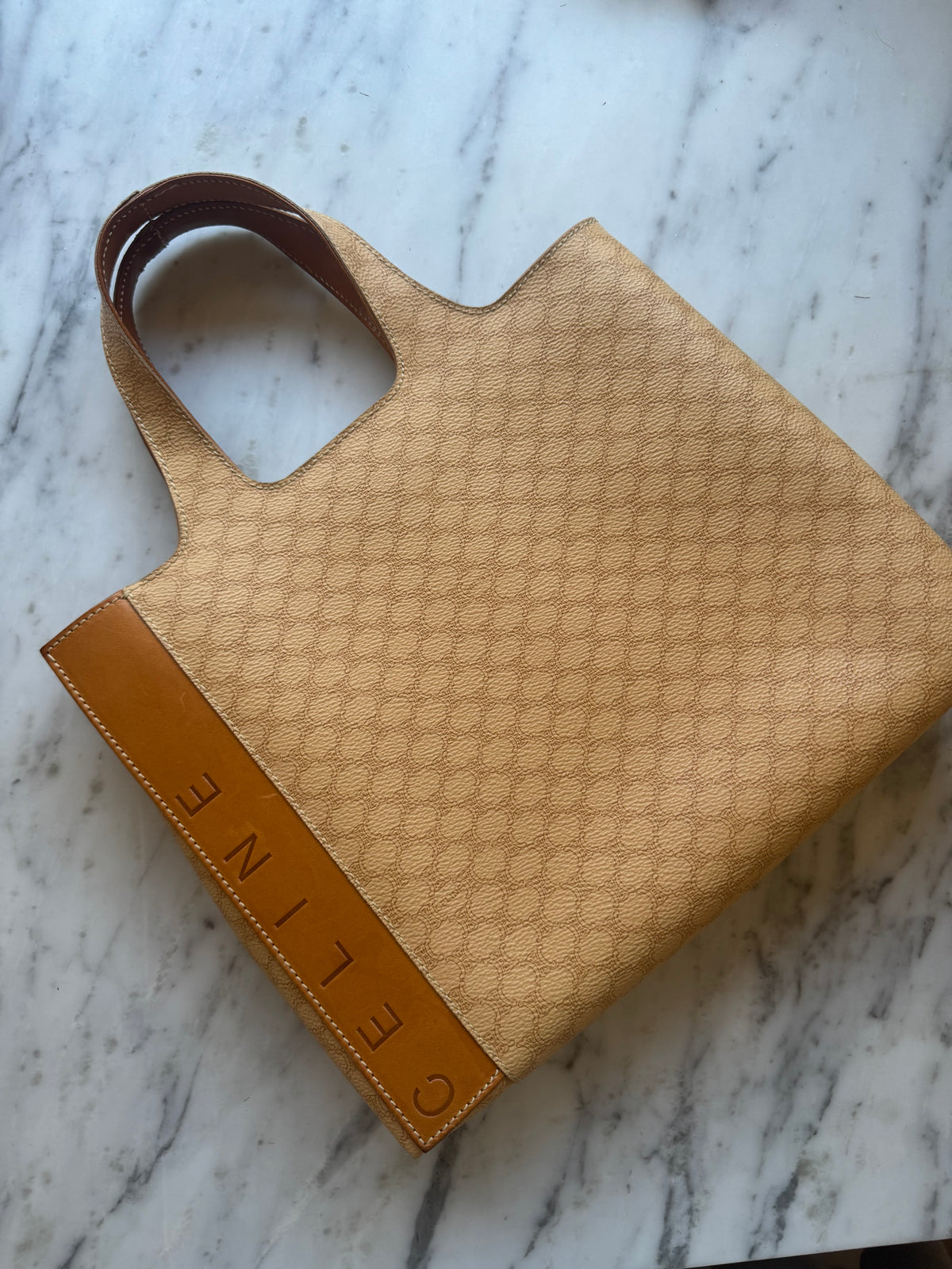 CELINE Macadam Mini Handbag -  Beige
