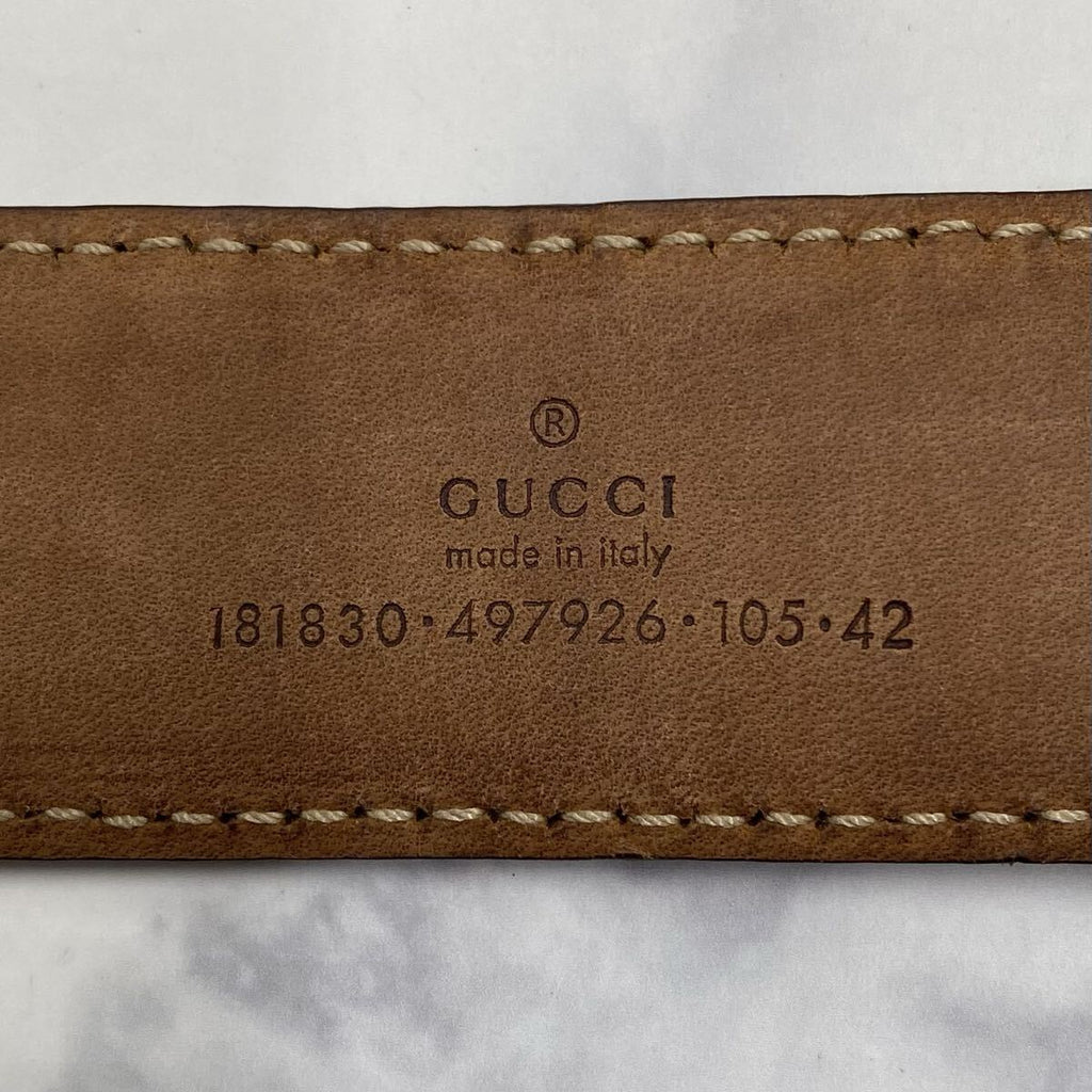 GUCCI GG Supreme Logo Buckle Leather Belt