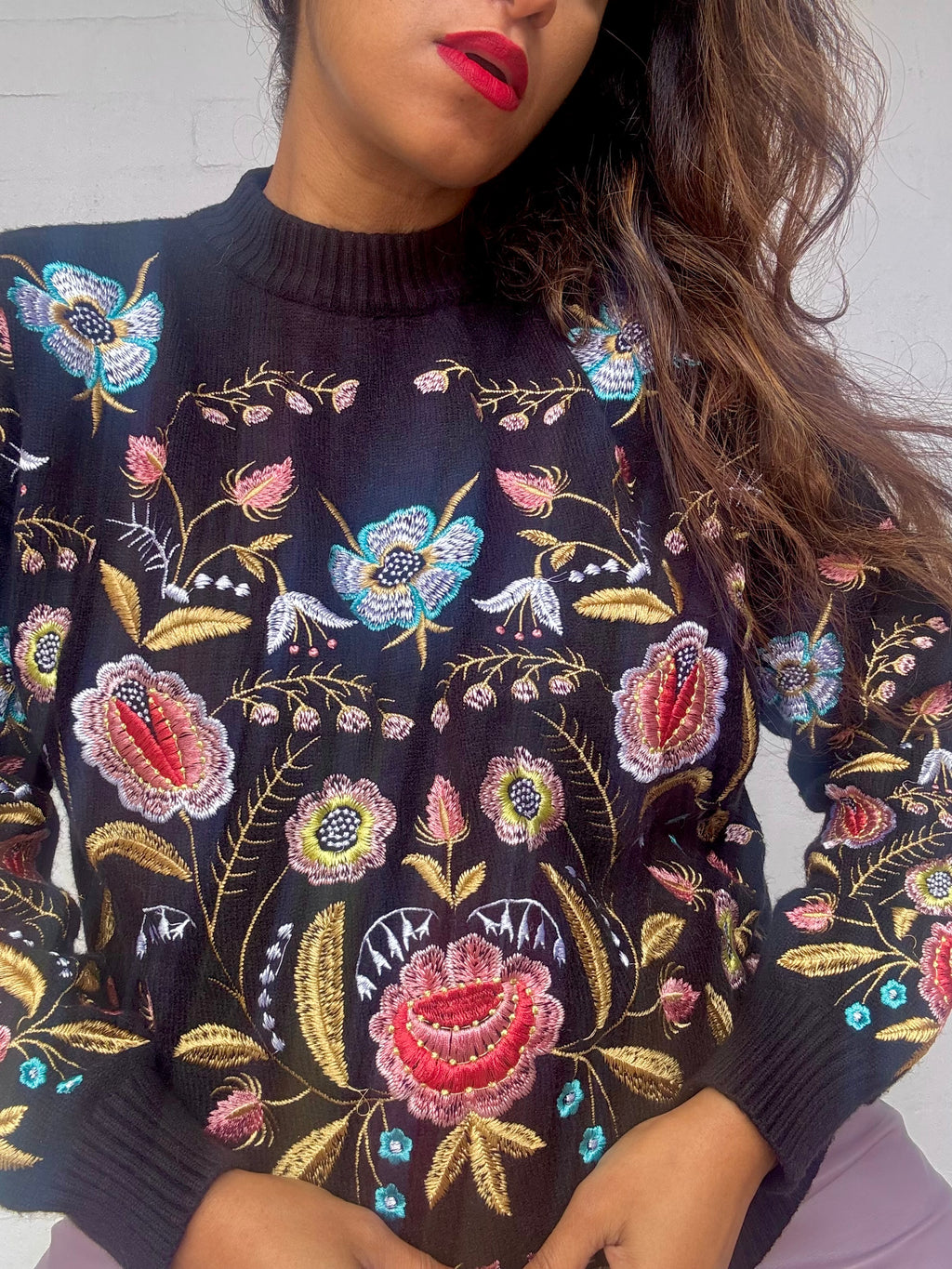 Floral Embroidered Jumper