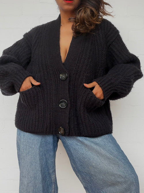 Acne Studios Black Wool Cardigan