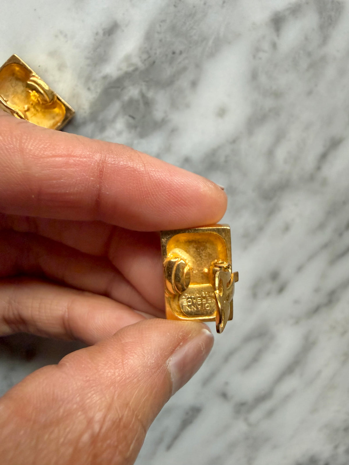 Rare 90s Vintage Versace Medusa Clip-On Earrings - Gold
