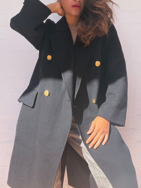 Vintage YVES SAINT LAURENT Double Breasted Long Coat