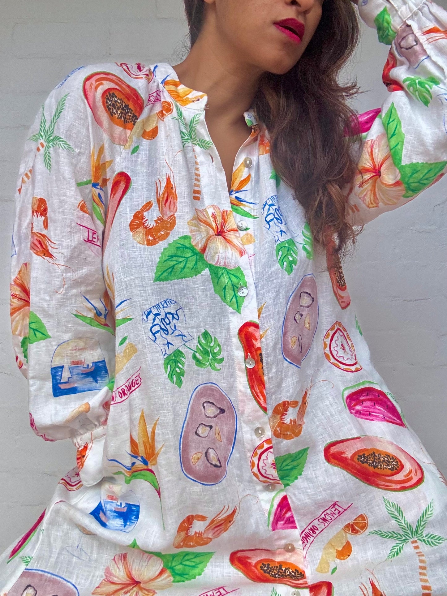 Sheike Printed Linen Maxi Dress