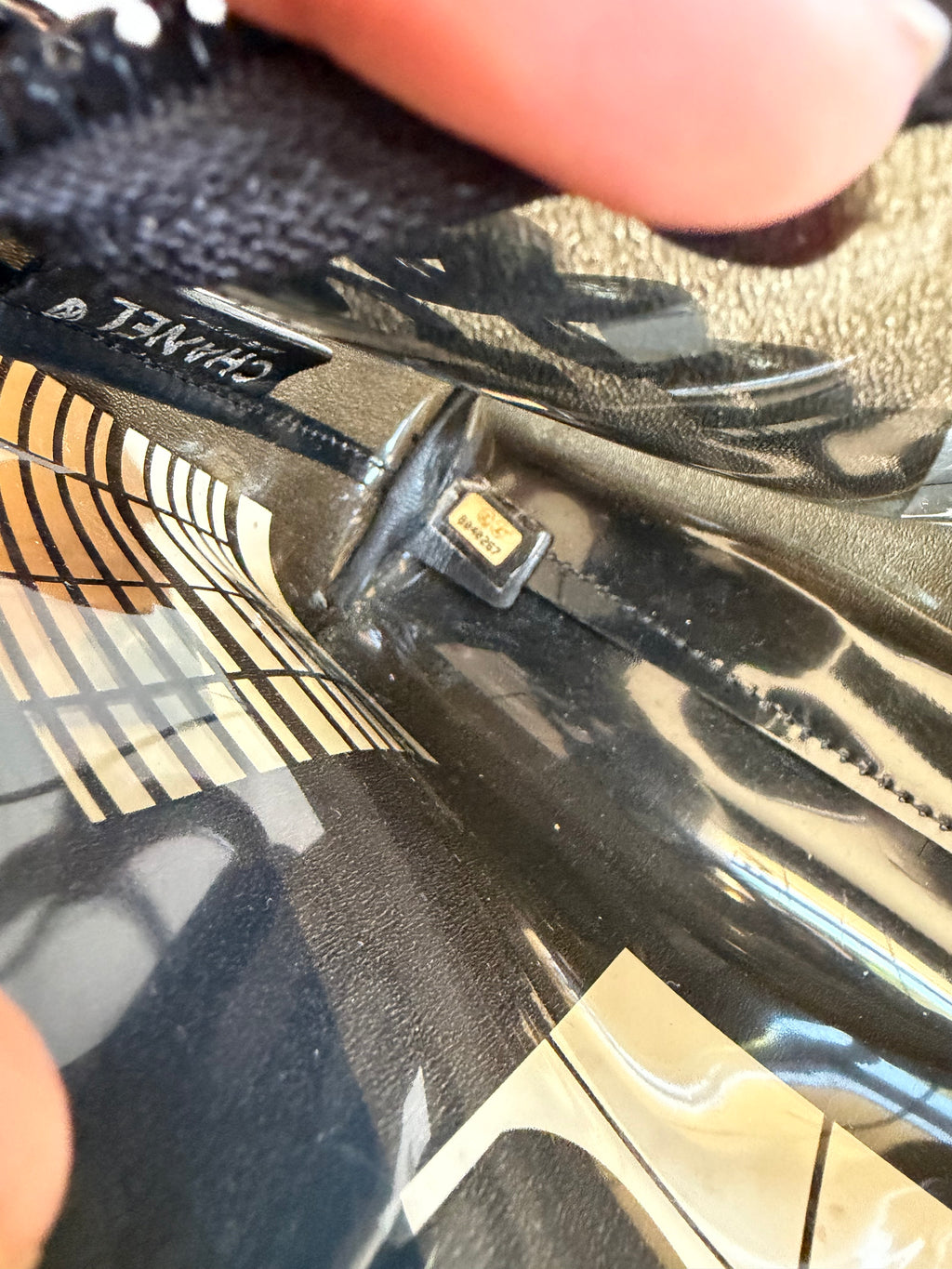 Rare Chanel Black Vinyl Maison Coco Window Bag
