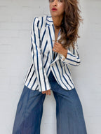 Polo Ralph Lauren Striped Crest Blazer - Blue & White