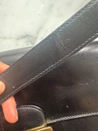 Vintage CELINE Horse Carriage Leather Black Shoulder Bag