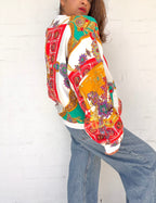 Vintage Printed Bomber Jacket