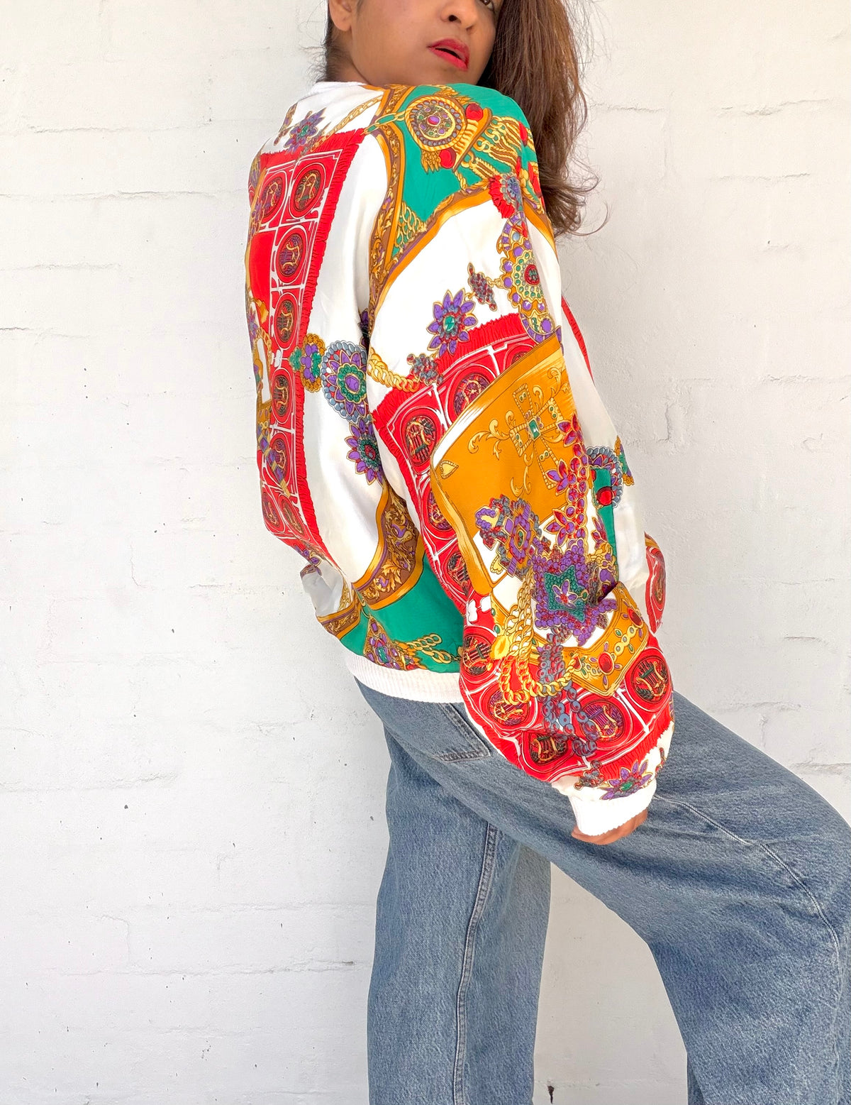 Vintage Printed Bomber Jacket
