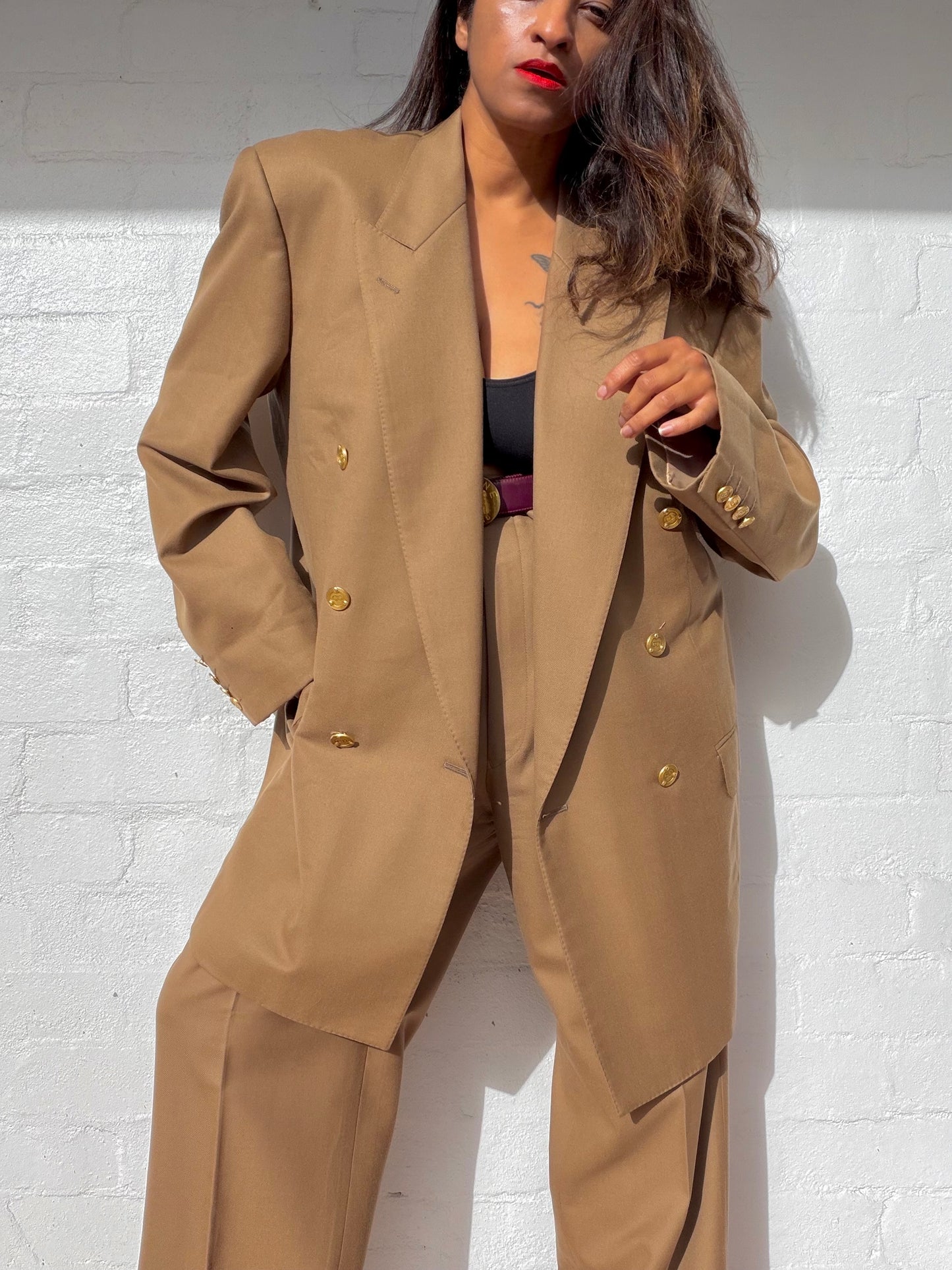 Vintage Christian Dior Double Breasted Wool Suit