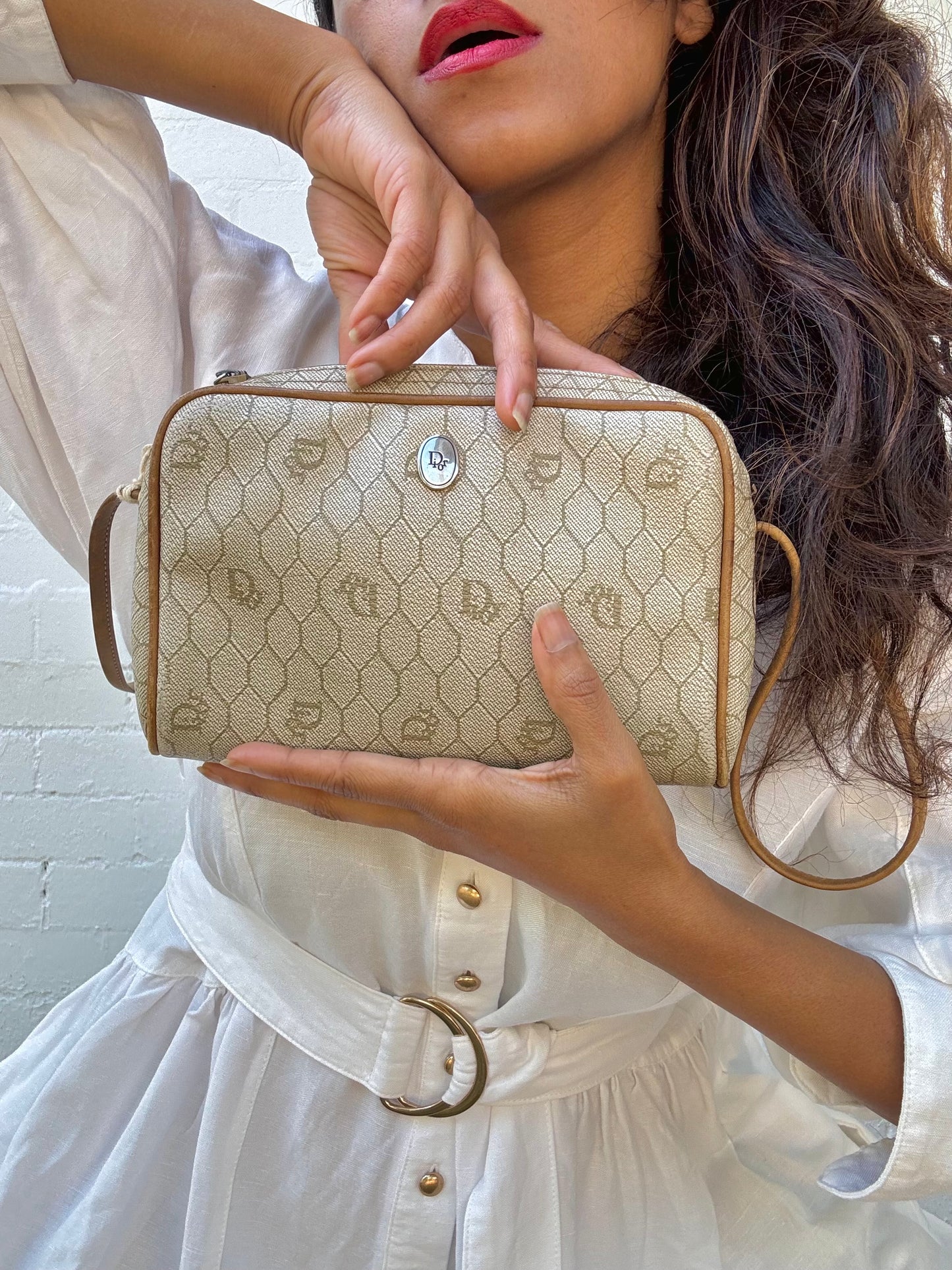 Authentic Vintage Christian Dior Monogram Honeycomb Crossbody
