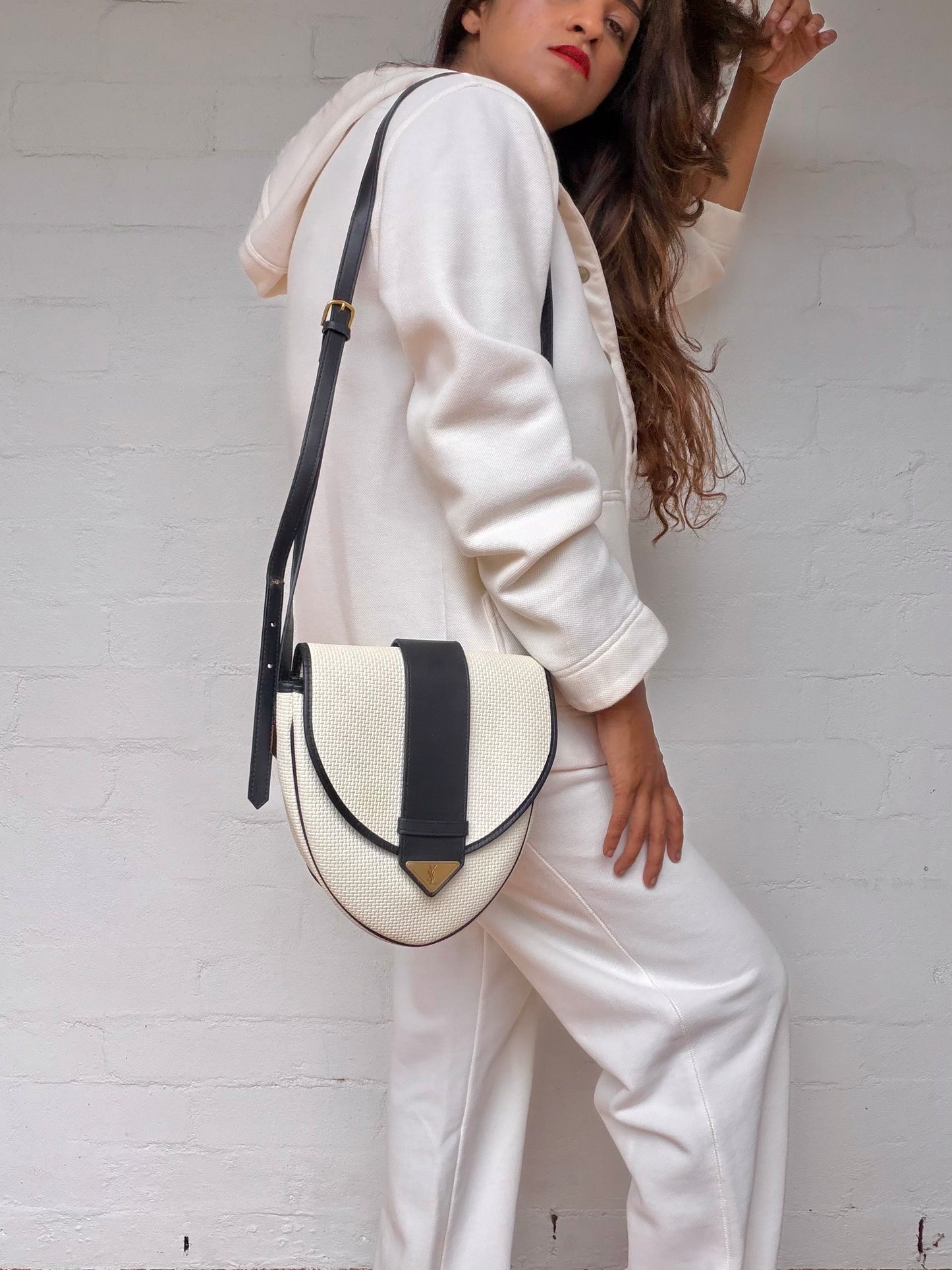 Vintage SAINT LAURENT Canvas Crossbody Bag