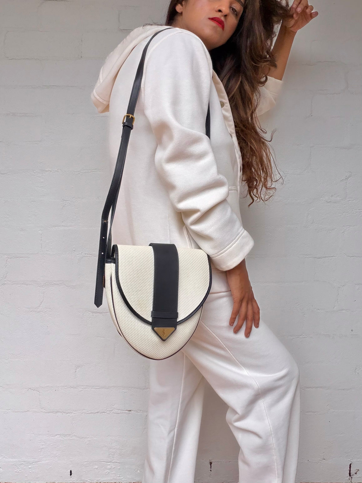 Vintage SAINT LAURENT Canvas Crossbody Bag