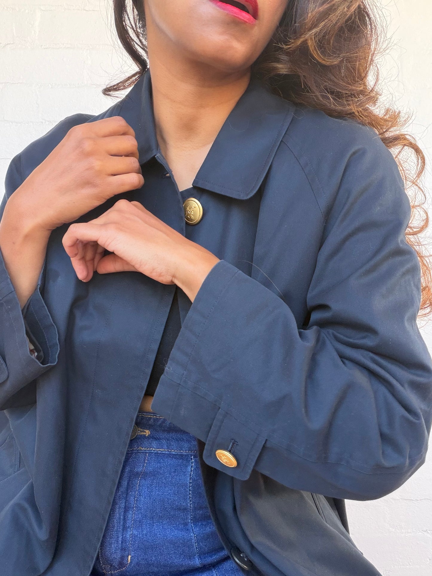 Burberry Balmacaan Trench Coat With Detachable Quilted Lining - Navy