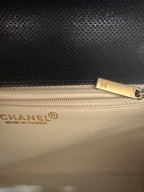 Vintage Chanel Coco Mark Perforated Leather Bicolour Flap Bag
