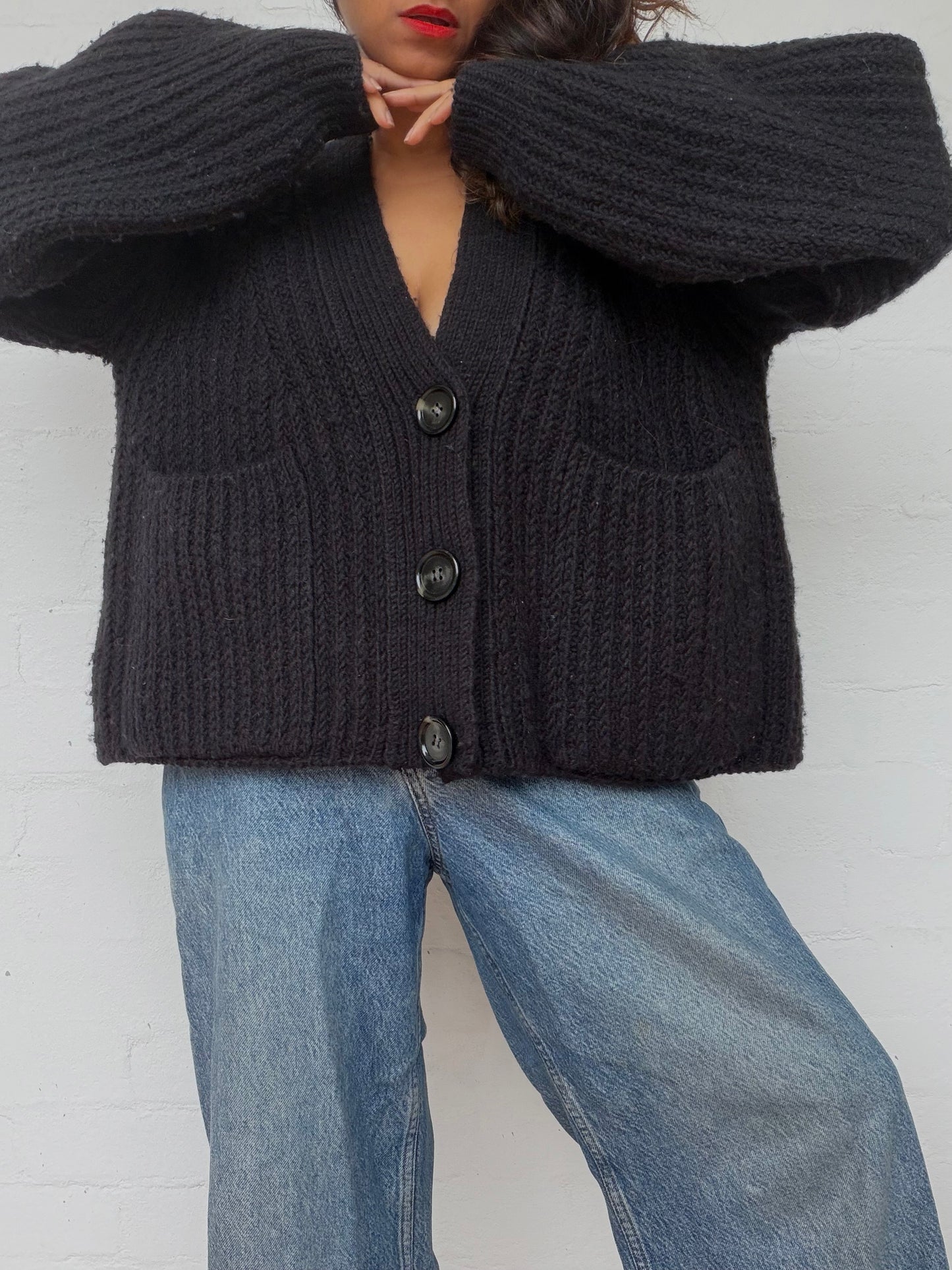 Acne Studios Black Wool Cardigan