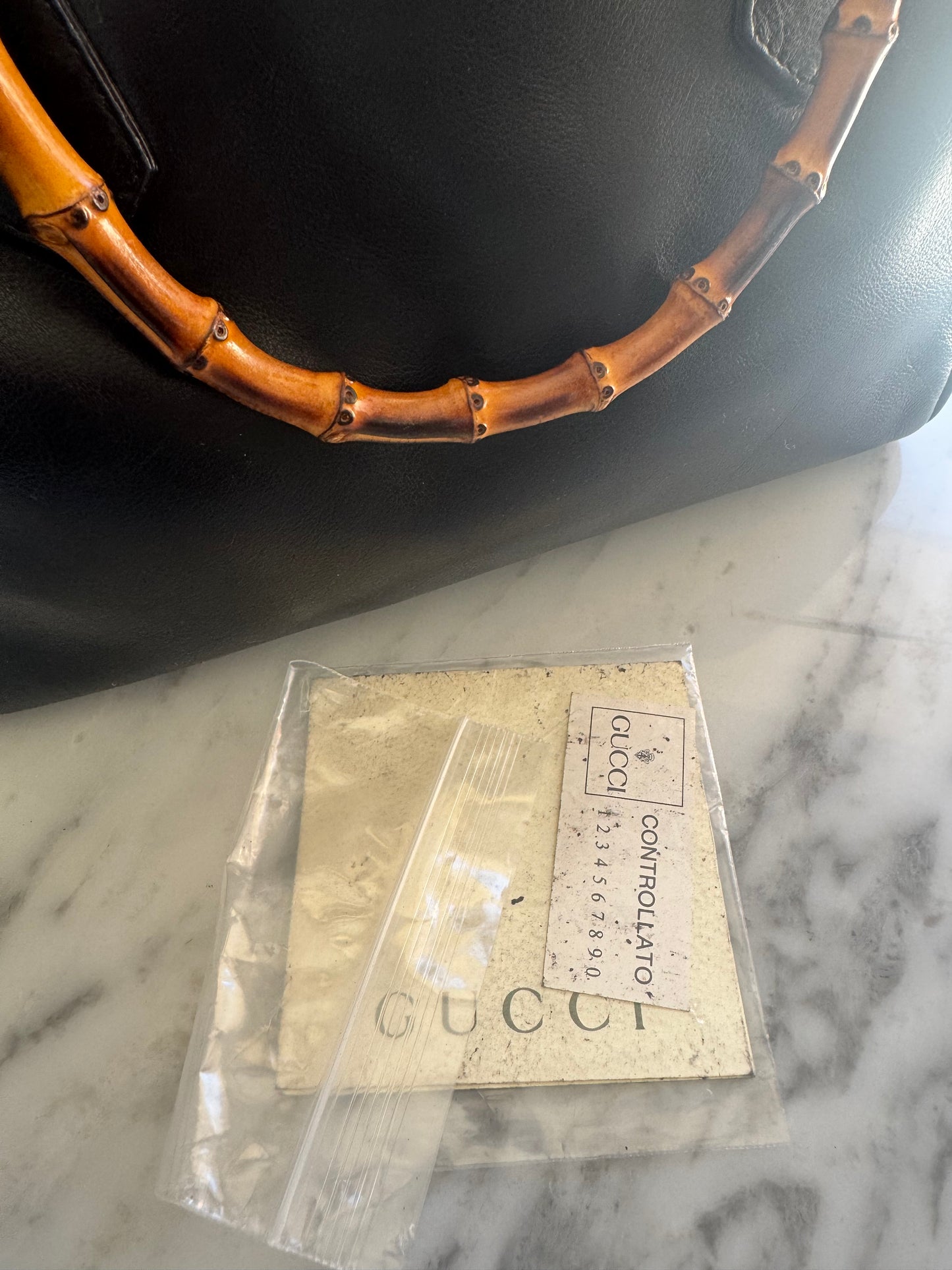 Vintage GUCCI Bamboo Top Handle Bag – Black Leather