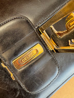 Authentic Vintage CELINE Carriage Leather Black Shoulder Bag