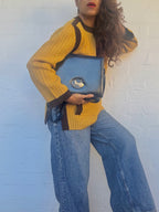 Rare Vintage Celine Leather Handbag - Navy