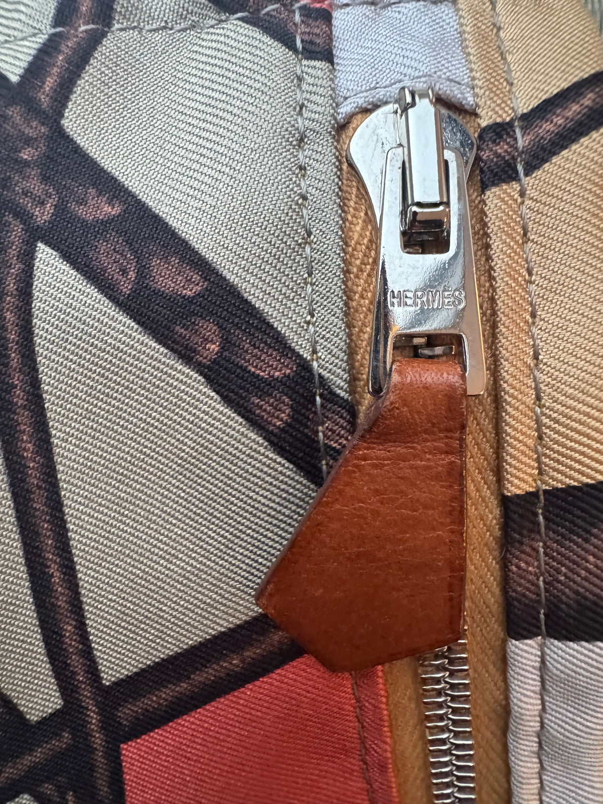 Hermès Multicolor Gold Silk City Bag