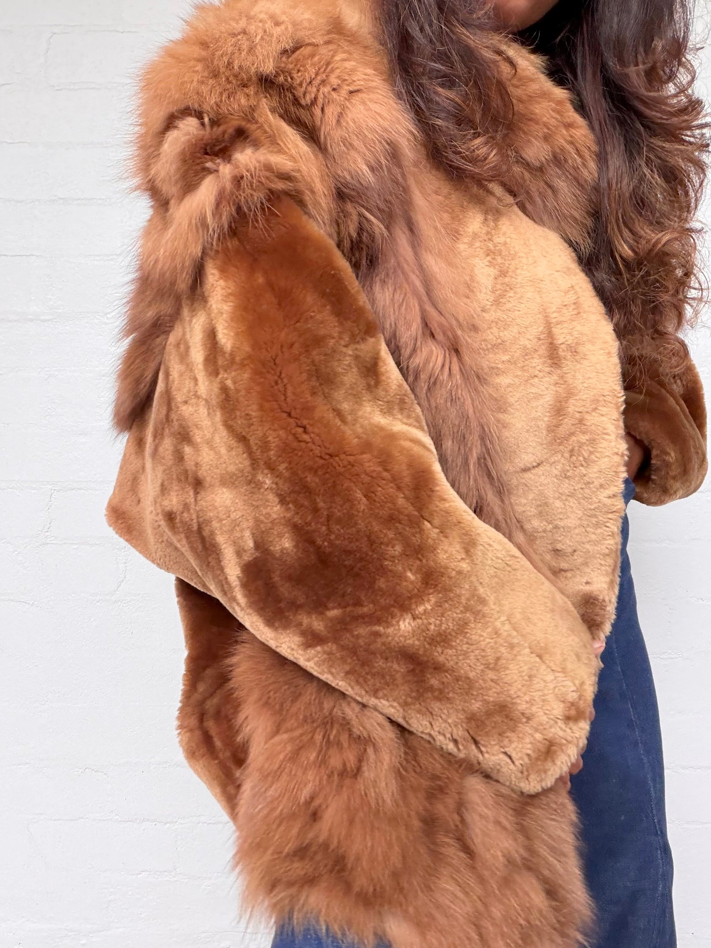 Vintage Caramel Brown Fur Coat