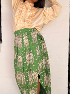 Oroton Printed Linen Skirt