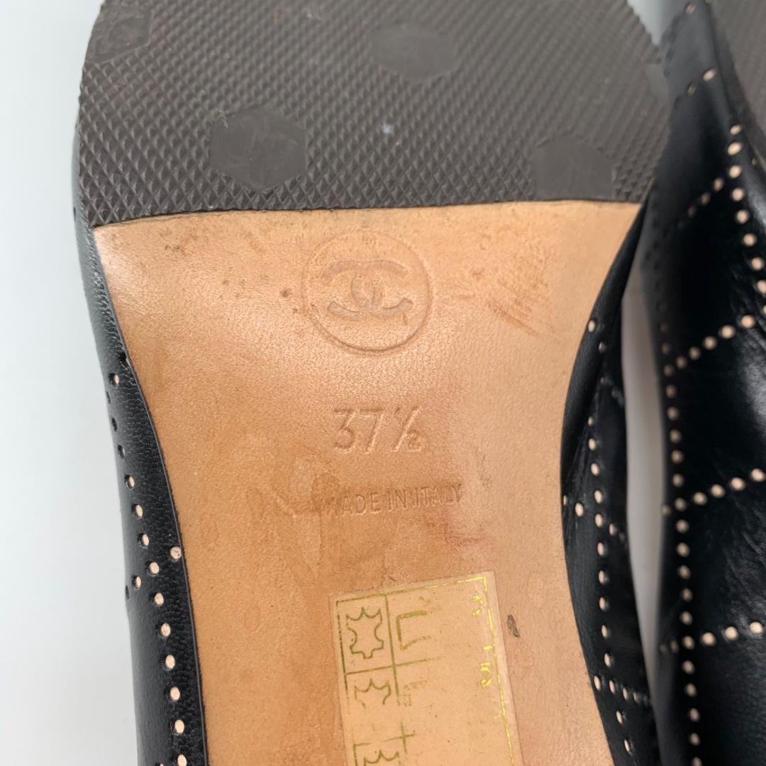 Vintage Chanel Leather Square Toe Kitten Heels