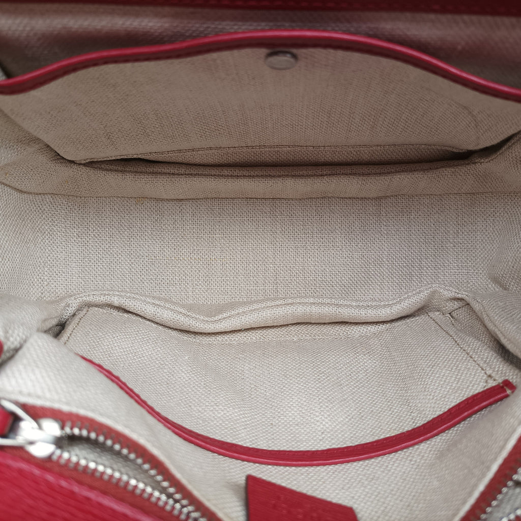 Gucci Bamboo Leather Top Handle Bag - Red/Multicolour - PRE-ORDER