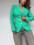 Saint Laurent Wool Blazer - Emerald