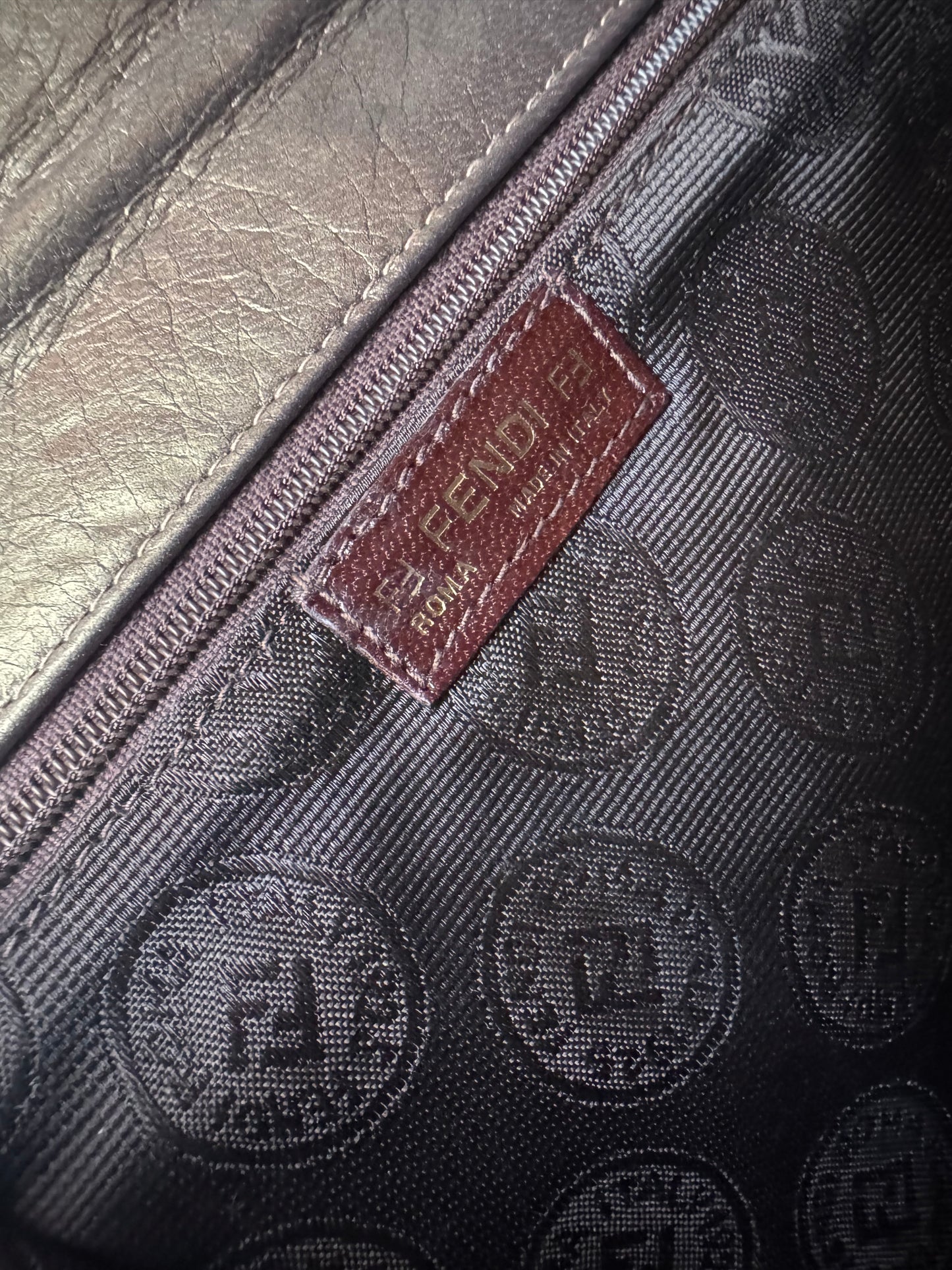 Vintage Fendi Woven Leather Shoulder Bag