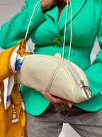 Christian Dior Beige/Yellow Nylon East/West Shoulder Bag