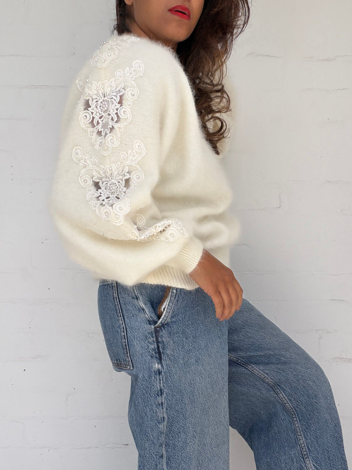 Vintage Angora Jumper - White