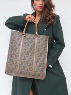 Rare Vintage Fendi Zucca Large Vertical Tote