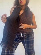 Vintage Fendi Wool Scarf - Chocolate Brown