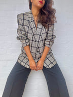 Authentic Dior Hounds-tooth Tweed Wool Blazer