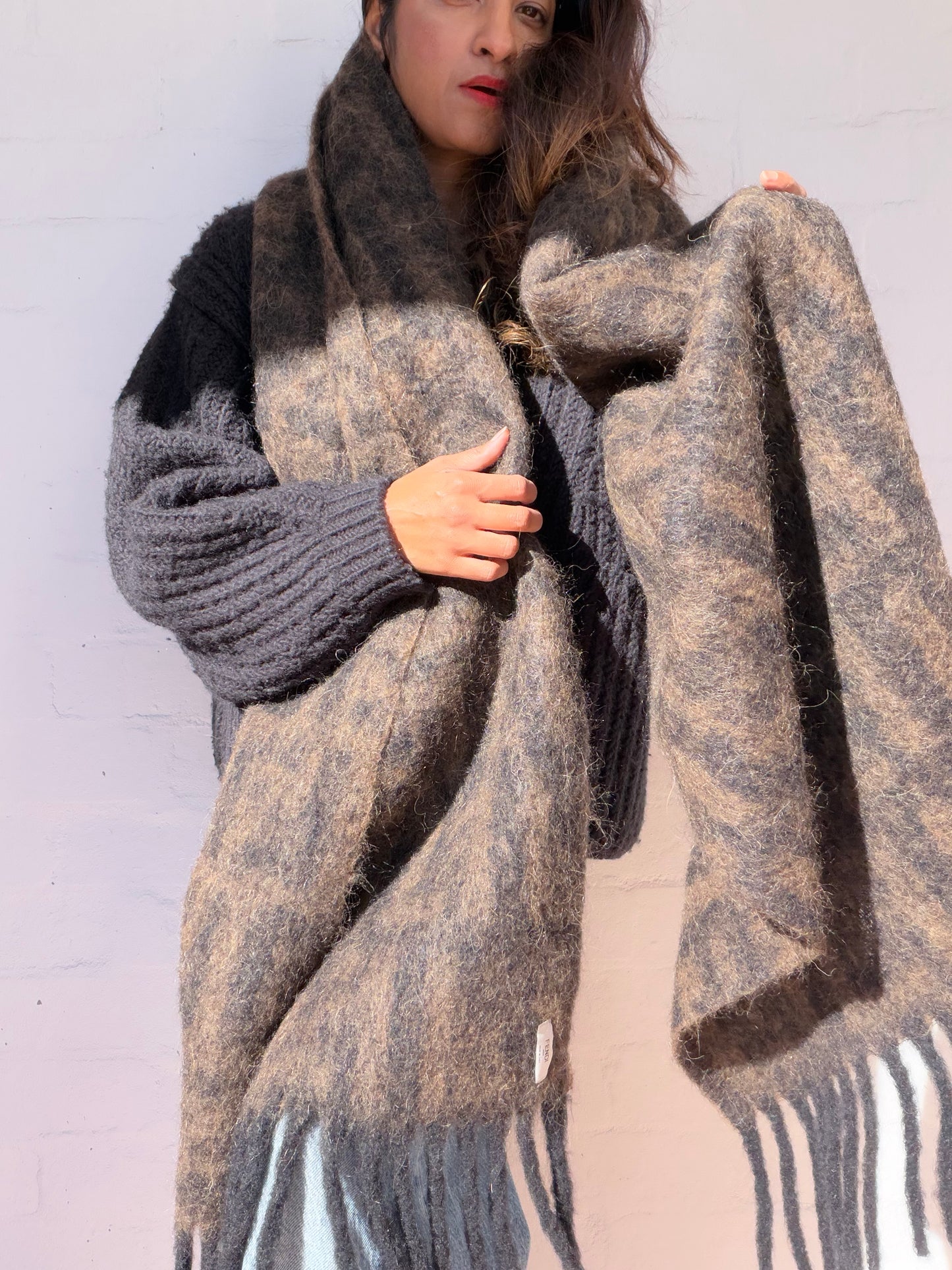 Vintage Fendi Wool Scarf / Shawl