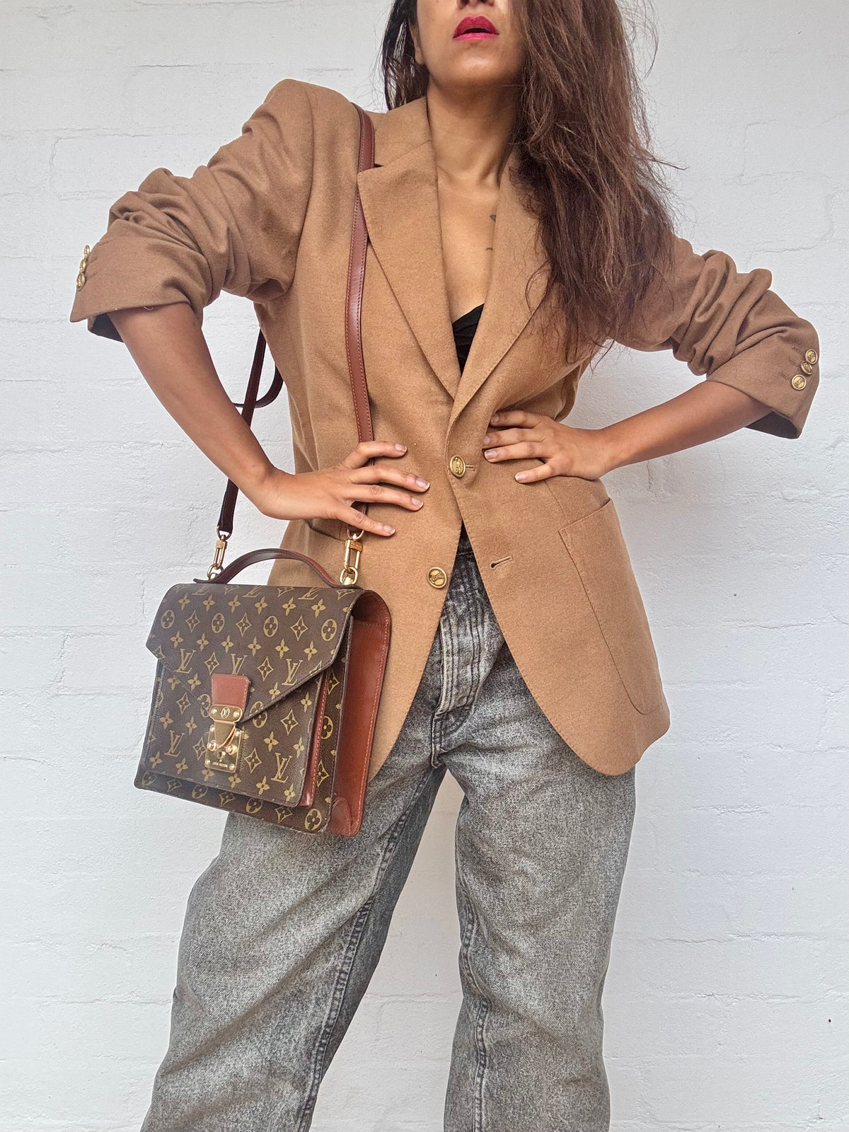 Authentic Louis Vuitton Monogram Monceau Hand Bag