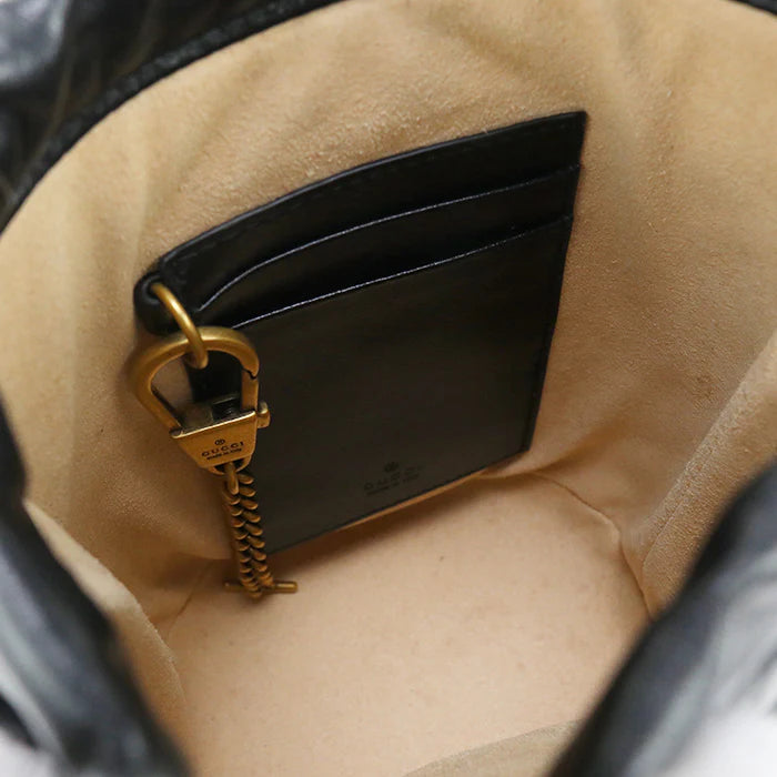 GUCCI Marmont Mini Quilted Bucket Bag