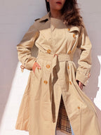 Vintage Burberry Hooded Trench Coat - Beige