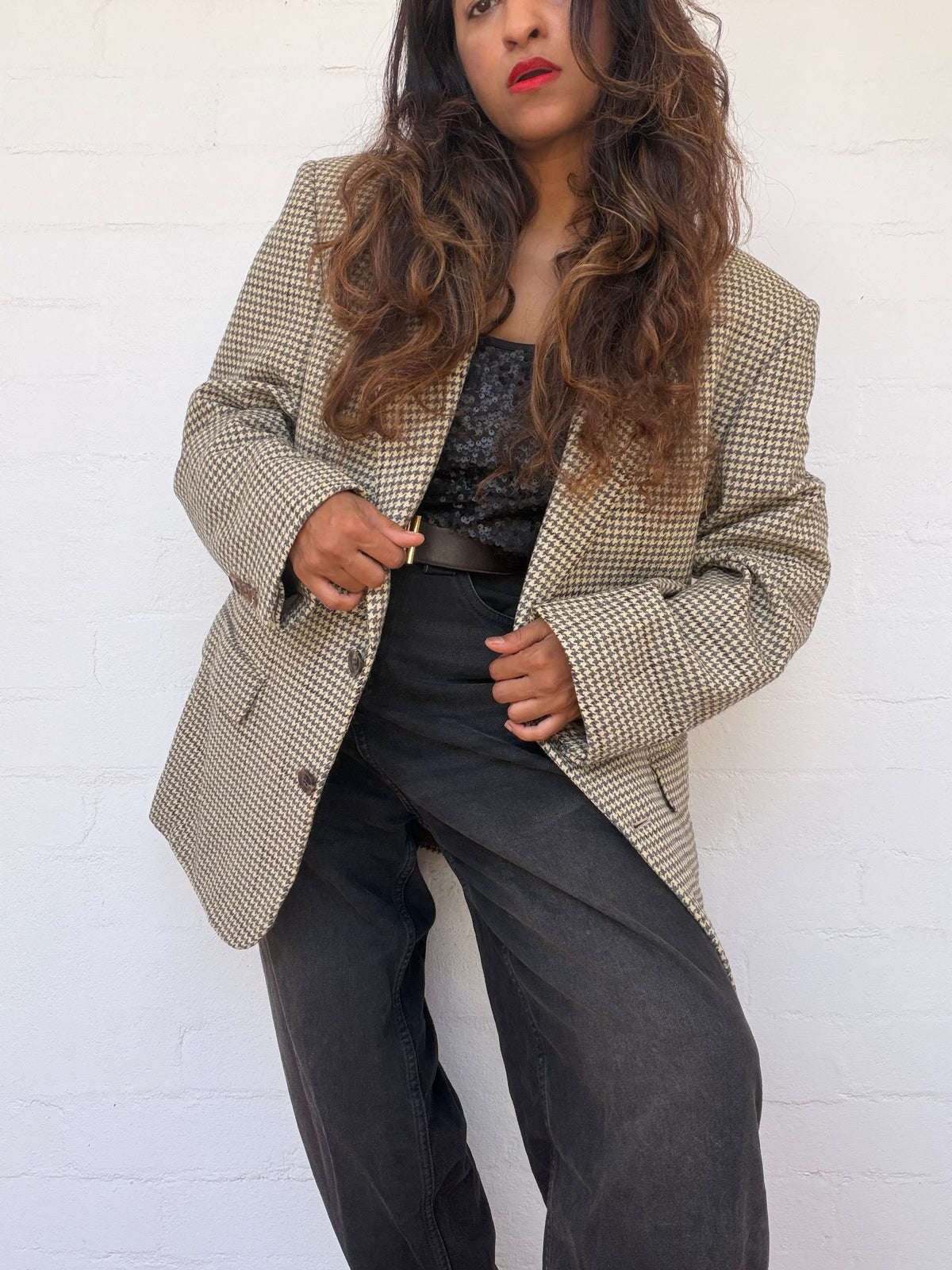 Vintage Christian Dior Houndstooth Blazer