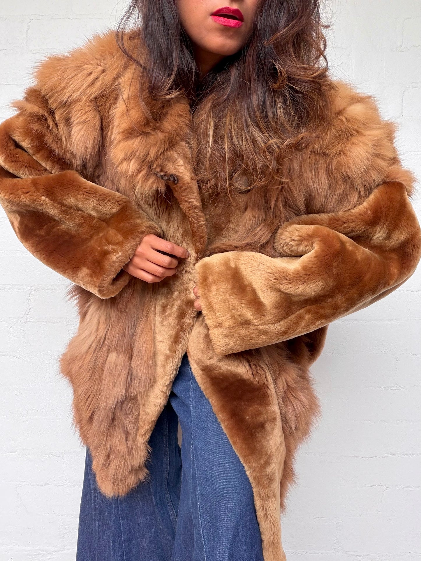 Vintage Caramel Brown Fur Coat