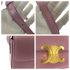 Celine Pink Leather Medium Triomphe Shoulder Bag