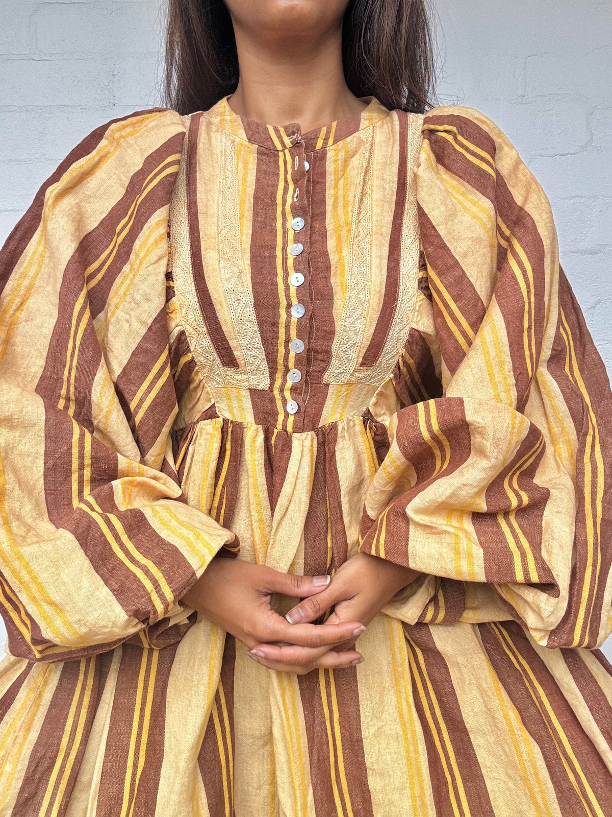 Kinga Csilla - Stripe Linen Maxi Dress