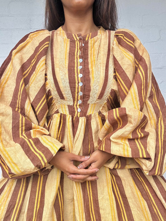 Kinga Csilla - Stripe Linen Maxi Dress