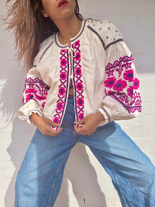 Free People Embroidered Blouse