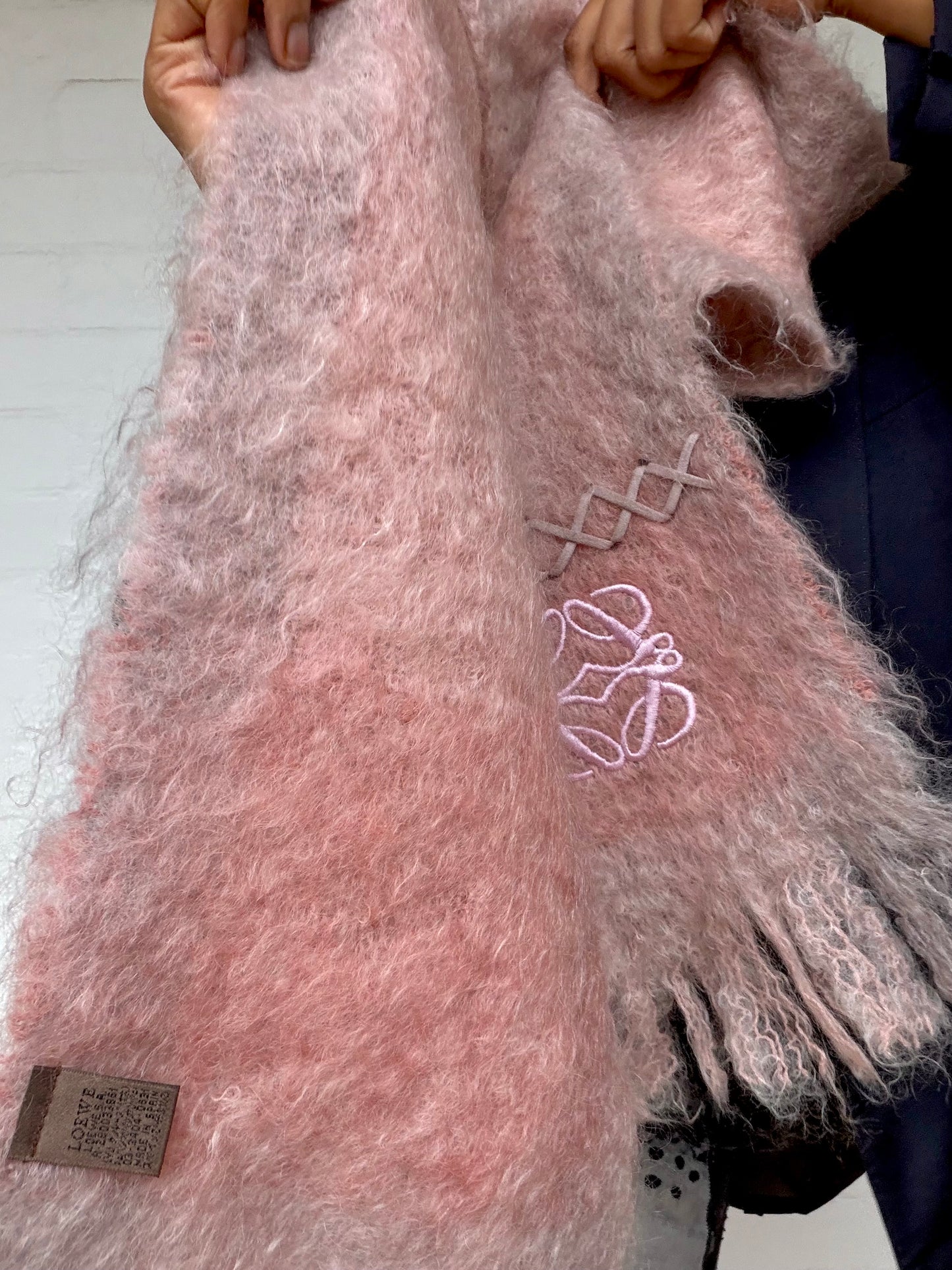 LOEWE Anagram Mohair Scarf - Pink