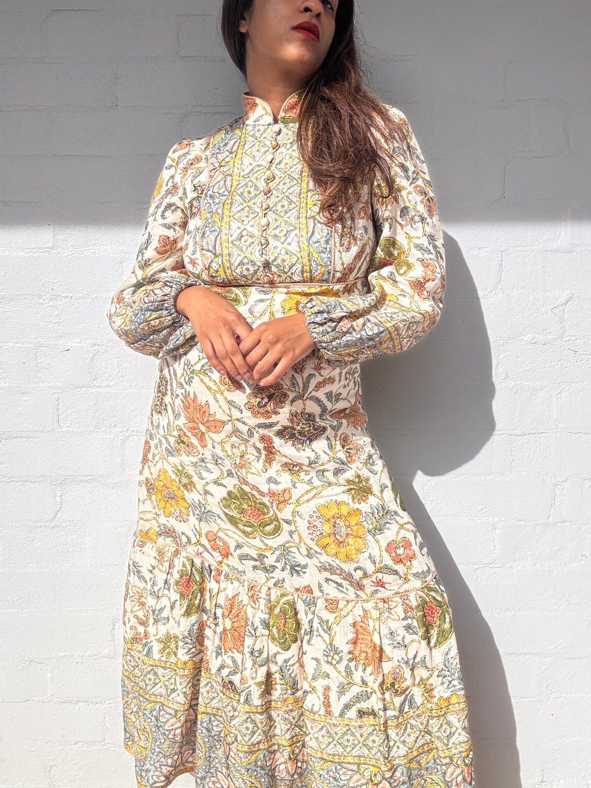 ZIMMERMANN Edie Border High Neck Dress In Crmp