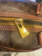 Celine Vintage Macadam Half Moon Handbag